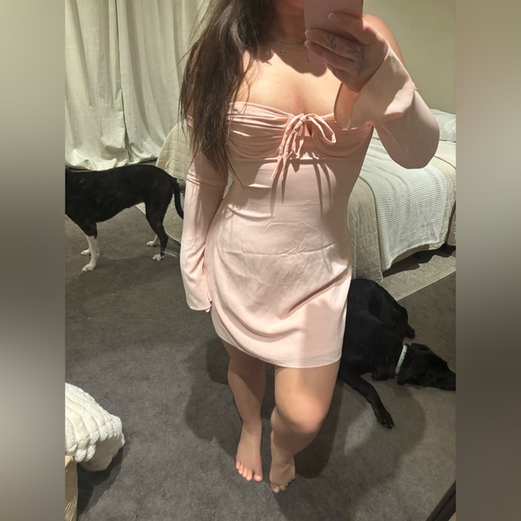 Baby boo fiona mini dress- blush. Size medium - Picture 4 of 8